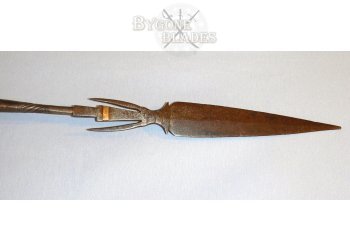 19th Century Sudanese Throwing Spear with Gold Inlay
