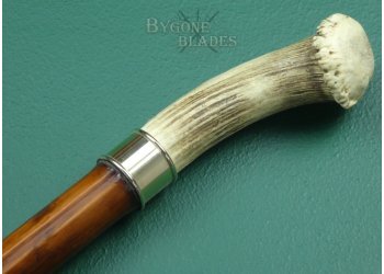 Antique Antler Handled Sword Cane. Double Edged Blade  #6