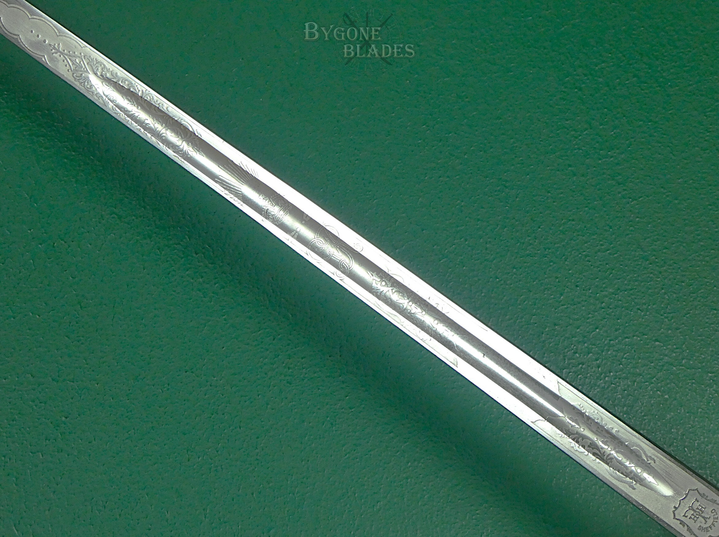 British 1897 Pattern Infantry Officers Sword. Hill 1912-1915. Near Mint. #2607001 #10