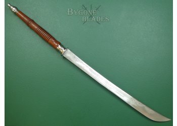 Burmese Dha Sword. Etched Blade. #2311002 #5
