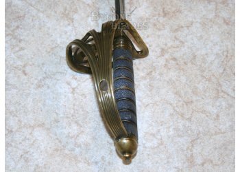 George V WW1 Infantry Officers Sword with Gothic Brass Hilt #5