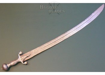 Afghan Pulwar. Early 19th Century. Rare Turbaned Pommel Sword #6
