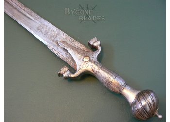 Afghan Pulwar. Early 19th Century. Rare Turbaned Pommel Sword #9