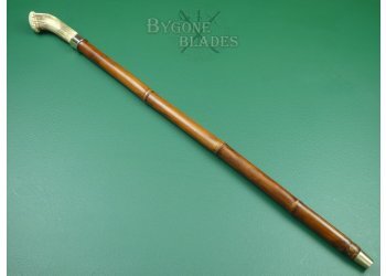 Antique Antler Handled Sword Cane. Double Edged Blade  #3