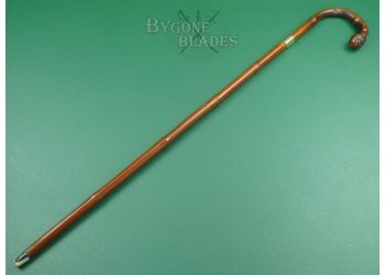 Antique British Sword Cane. Root Ball Crook Handle #4