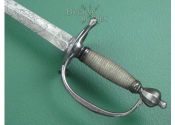 British 1786 Pattern Infantry officers Sword. Engraved Broadsword Blade #9
