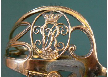 Queen Victoria Royal Cypher. Gothic Brass Hilt