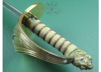 British 1827 George IV Large Quill Point Royal Navy Sword #11