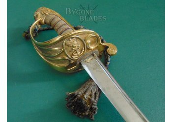 British 1827 George IV Royal Navy Officers Prosser Quill Point Sword #11