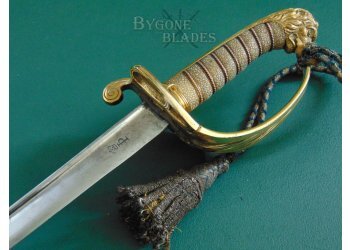 British 1827 George IV Royal Navy Officers Prosser Quill Point Sword #12