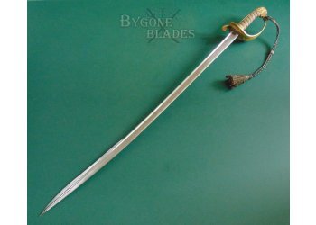 British 1827 George IV Royal Navy Officers Prosser Quill Point Sword #5