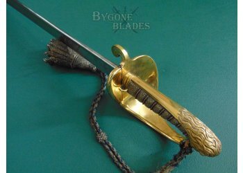 British 1827 George IV Royal Navy Officers Prosser Quill Point Sword #10