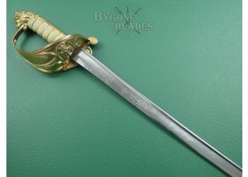 British 1827 Pattern Pipe-Back, Quill Point Royal Navy Sword. 1832-1846. #2106009 #7