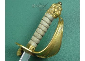 British 1827 Pipe Back Quill Point Royal Navy Officers Fighting Sword #11