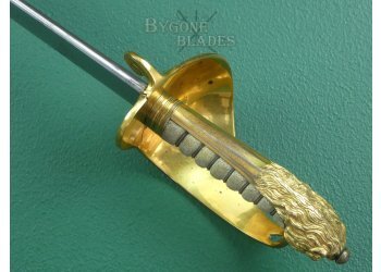 British 1827 Pipe Back Quill Point Royal Navy Officers Fighting Sword #12