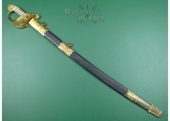 British 1827 Pipe Back Quill Point Royal Navy Officers Fighting Sword #3