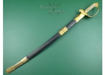 British 1827 Pipe Back Quill Point Royal Navy Officers Fighting Sword #4