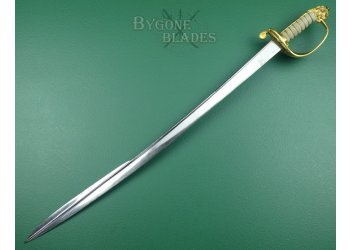 British 1827 Pipe Back Quill Point Royal Navy Officers Fighting Sword #6