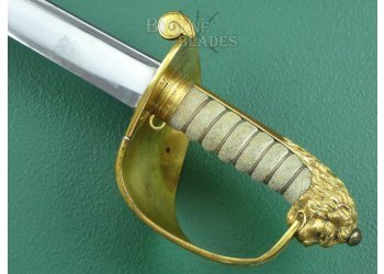 British 1827 Pipe Back Quill Point Royal Navy Officers Fighting Sword #10