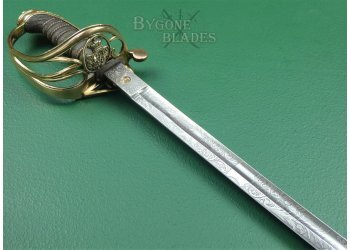British 1845 Pattern Infantry Field Officers Dress Sword. Excellent Blade Etching #7