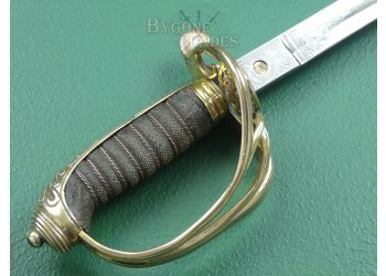 British 1845 Pattern Infantry Field Officers Dress Sword. Excellent Blade Etching #9