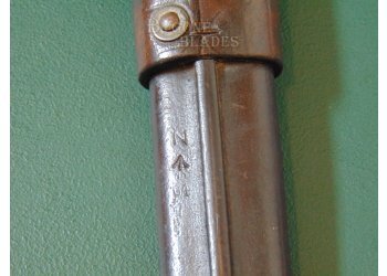 British 1888 MkI Type II Royal Navy Issue Lee Metford Bayonet. Scarce Internal Chape Scabbard #11