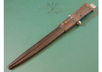 British 1888 MkI Type II Royal Navy Issue Lee Metford Bayonet. Scarce Internal Chape Scabbard #4