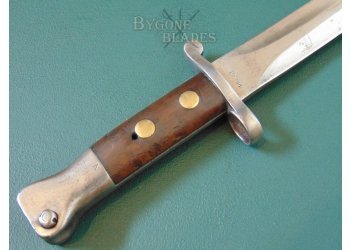 British 1888 MkI Type II Royal Navy Issue Lee Metford Bayonet. Scarce Internal Chape Scabbard #7