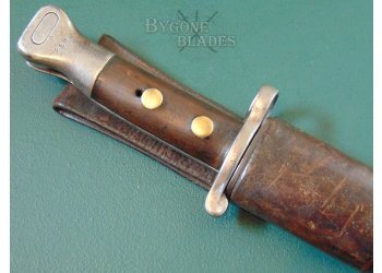 British 1888 MkI Type II Royal Navy Issue Lee Metford Bayonet. Scarce Internal Chape Scabbard #9