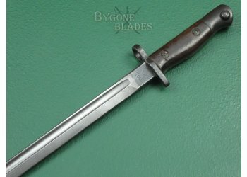 British 1907 Pattern Bayonet. Remington 1915. Very Rare British Double Seamed Scabbard. #2211007 #11