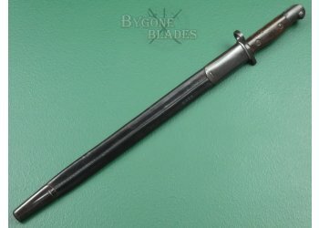 British 1907 Pattern Bayonet. Remington 1915. Very Rare British Double Seamed Scabbard. #2211007 #4