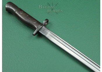 British 1907 Pattern Bayonet. Remington 1915. Very Rare British Double Seamed Scabbard. #2211007 #10
