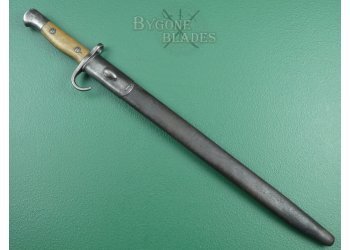 British 1907 Mk1 Pattern Hooked Quillon Bayonet &amp; No.1 Mk1 Scabbard. Royal Warwickshire Regiment #3