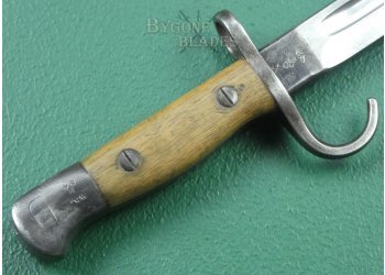 British 1907 Mk1 Pattern Hooked Quillon Bayonet &amp; No.1 Mk1 Scabbard. Royal Warwickshire Regiment #9