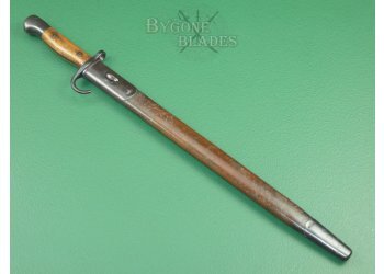 British 1907 Mk1 Pattern Hooked Quillon Bayonet. Royal Navy Issue. Matching Scabbard. #2202032 #3