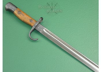 British 1907 Mk1 Pattern Hooked Quillon Bayonet. Royal Navy Issue. Matching Scabbard. #2202032 #7