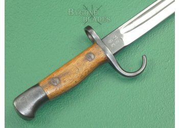 British 1907 Mk1 Pattern Hooked Quillon Bayonet. Royal Navy Issue. Matching Scabbard. #2202032 #9