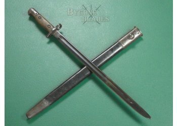 British 1907 Pattern Bayonet. Upper Edge. Blackened Blade. #2401020 #1
