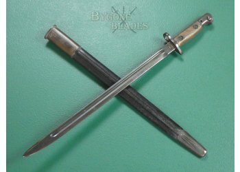 British 1907 Pattern Bayonet. Upper Edge. Blackened Blade. #2401020 #2