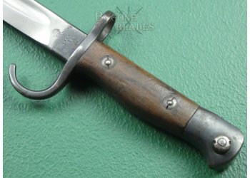 British 1907 Pattern Mk I Hooked Quillon Bayonet. Rare Mk I Internal Chape Scabbard. Unit Marked #11