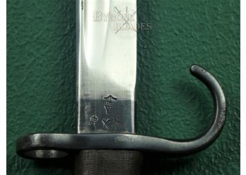 British 1907 Pattern Mk I Hooked Quillon Bayonet. Rare Mk I Internal Chape Scabbard. Unit Marked #12