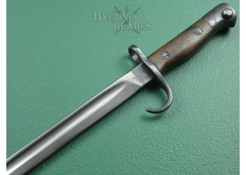 British 1907 Pattern Mk I Hooked Quillon Bayonet. Rare Mk I Internal Chape Scabbard. Unit Marked #9