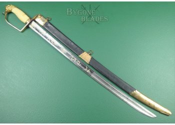 British Blue &amp; Gilt George III Royal Navy Officer&#039;s Sword. Drury. London #3