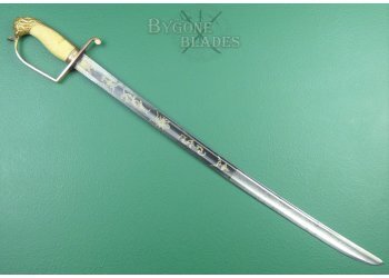 British Blue &amp; Gilt George III Royal Navy Officer&#039;s Sword. Drury. London #6