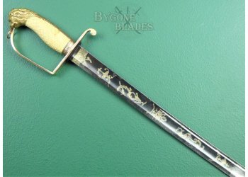 British Blue &amp; Gilt George III Royal Navy Officer&#039;s Sword. Drury. London #8