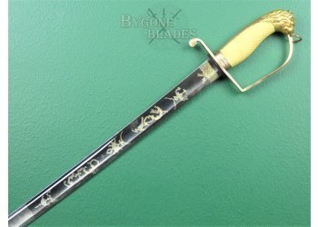 British Blue &amp; Gilt George III Royal Navy Officer&#039;s Sword. Drury. London #9