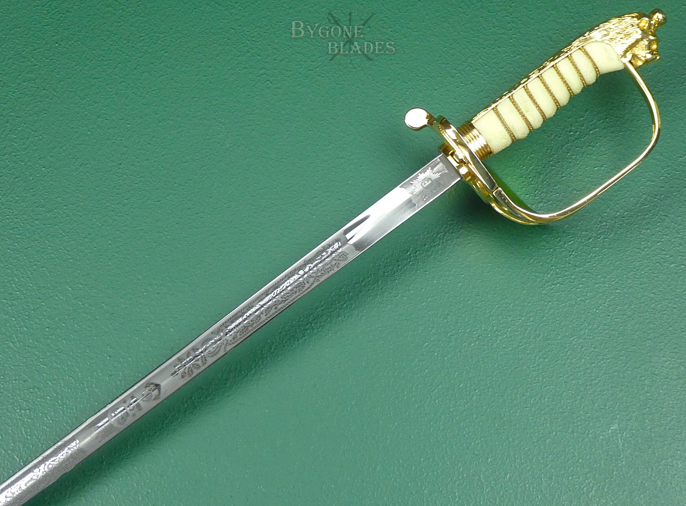 British EIIR Parade Ready Royal Navy Officers Sword. FIRMIN. #2310006 #8