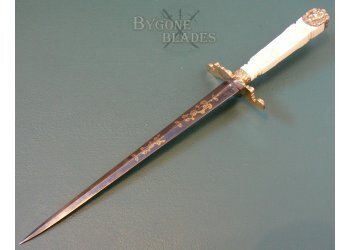 British George III Royal Navy Officer&#039;s Dirk. Blue &amp; Gilt Late 18th Century #6