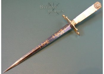 British George III Royal Navy Officer&#039;s Dirk. Blue &amp; Gilt Late 18th Century #7
