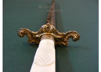 British George III Royal Navy Officer&#039;s Dirk. Blue &amp; Gilt Late 18th Century #10